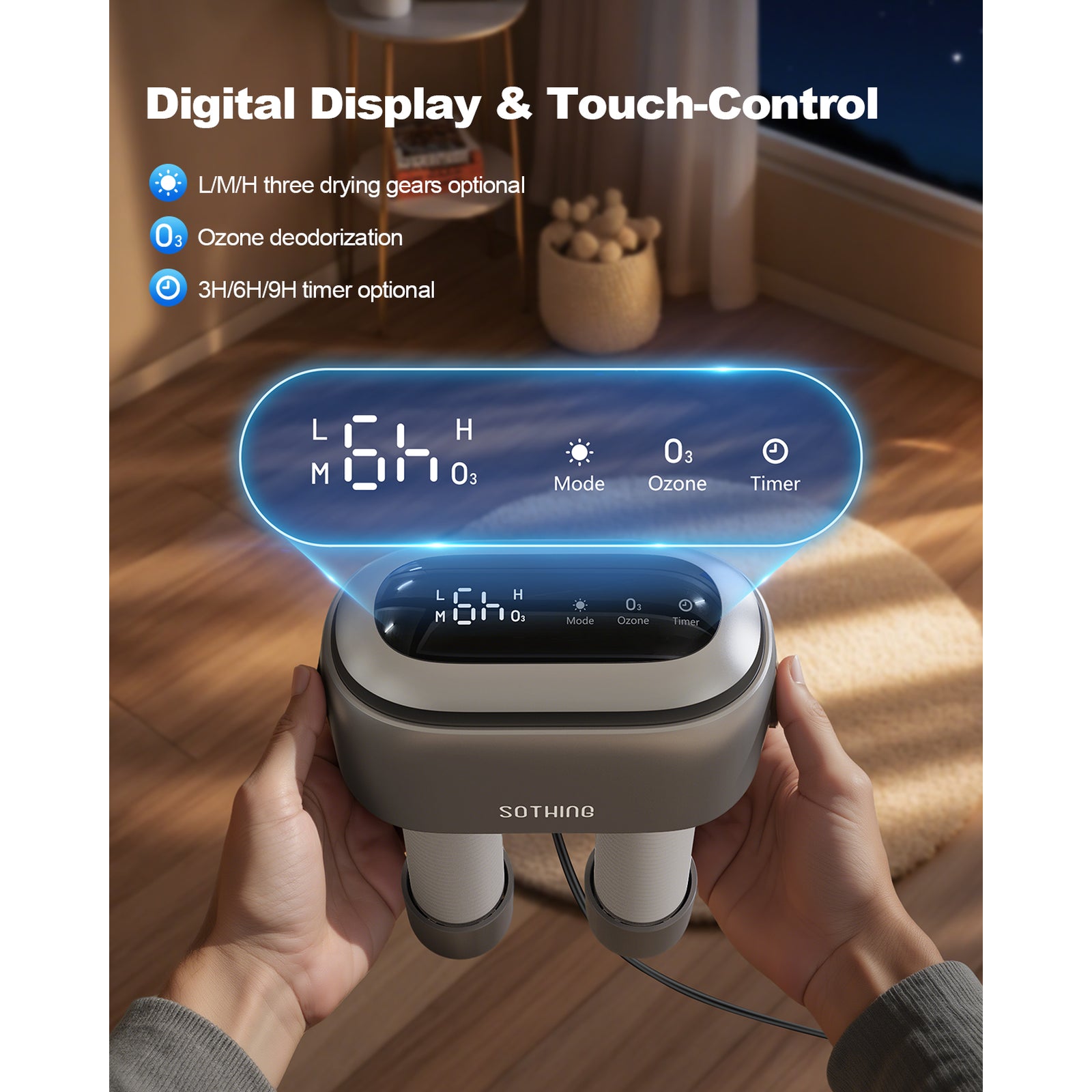 Ultra Grey digital display and touch controls