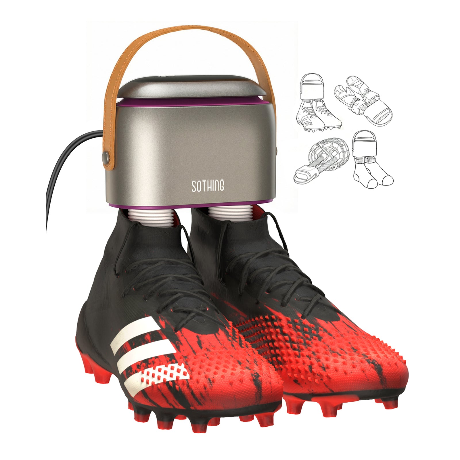 サッカーシューズに設置したUltra Rose